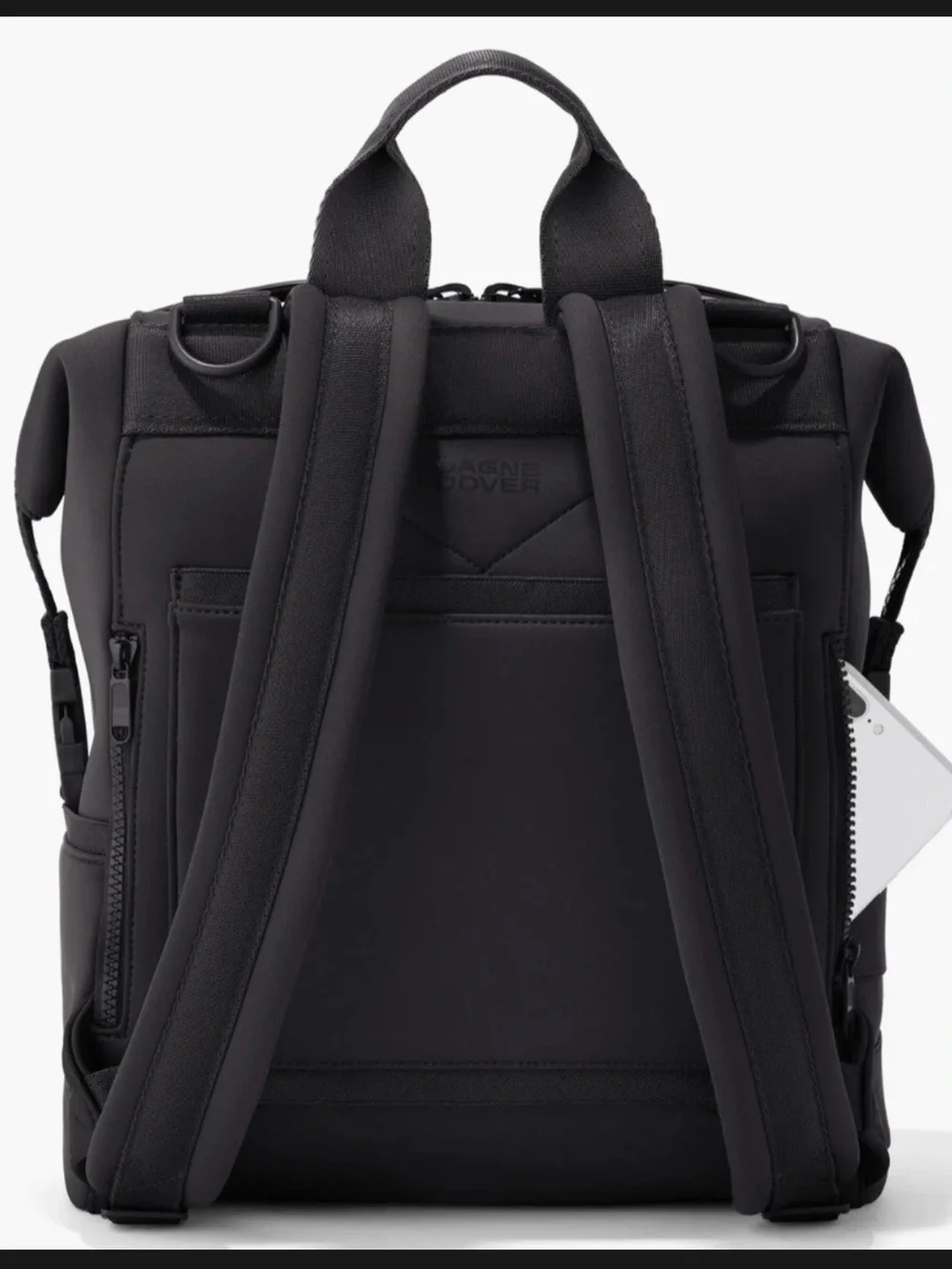 Dagne Dover Indi Neoprene Stretch Large Black Diaper Travel Work Backpack Bag